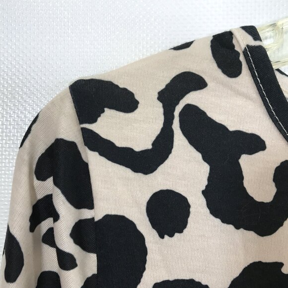 Animal Print Button Back Elbow Patch Top S - Picture 6 of 9